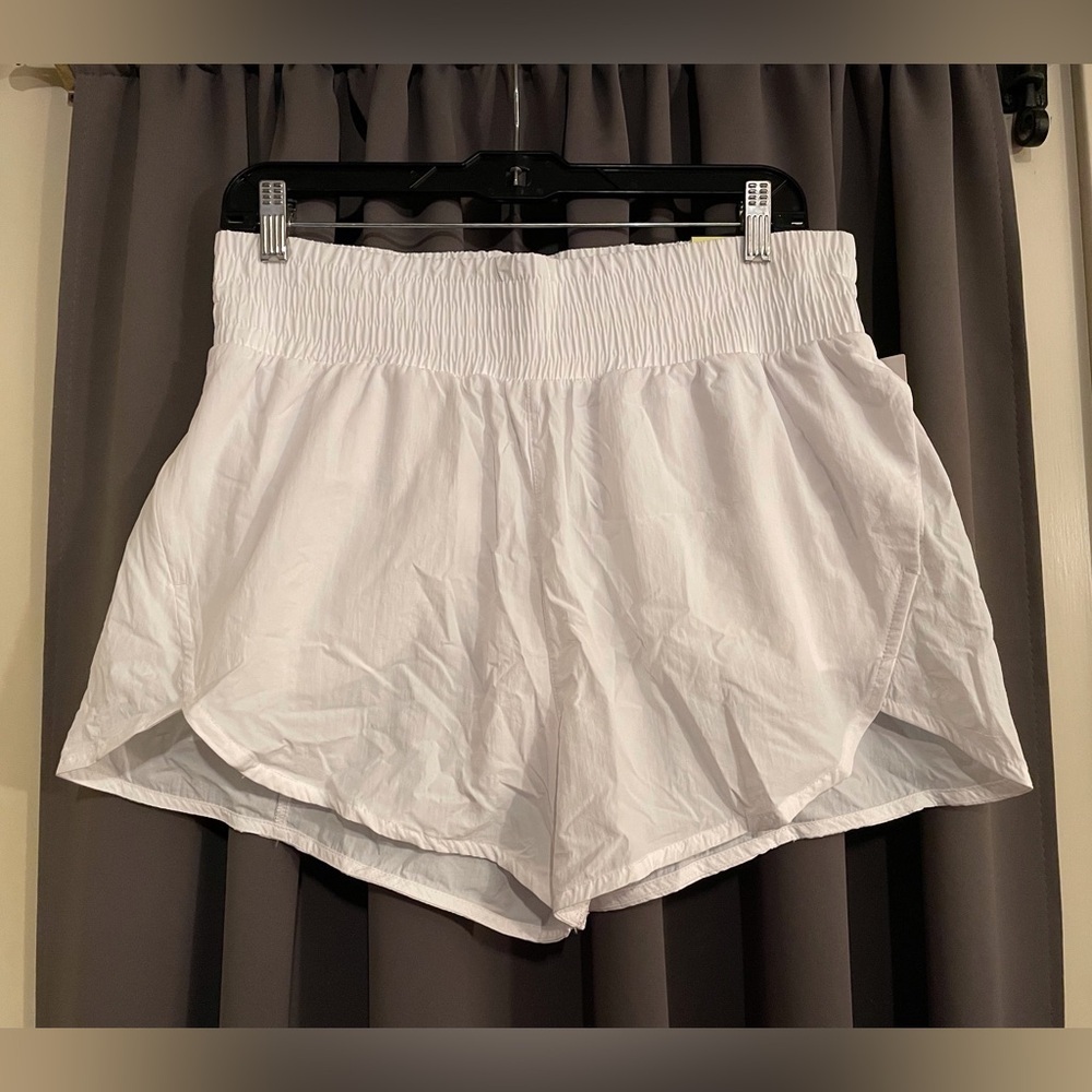 All In Motion High Rise Crinkle Shorts in White